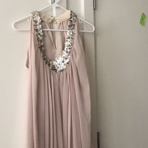 Vera Wang peach sequin boho dress